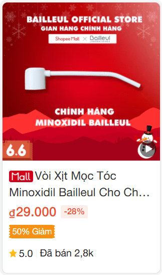 Vòi Xịt Mọc Tóc Minoxidil Bailleul